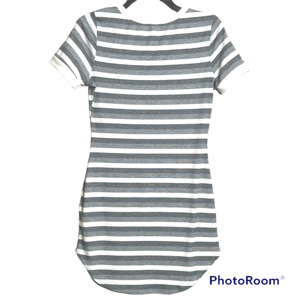 Charlotte Russe Medium Junior GrayWhite Striped Dress - Picture 3 of 6